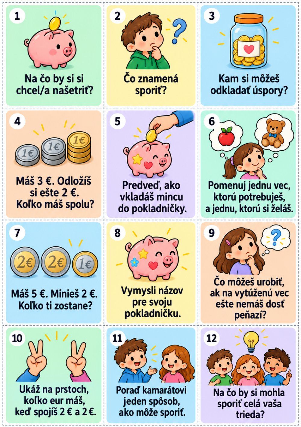 Pracovné listy k Svetovému dňu sporenia