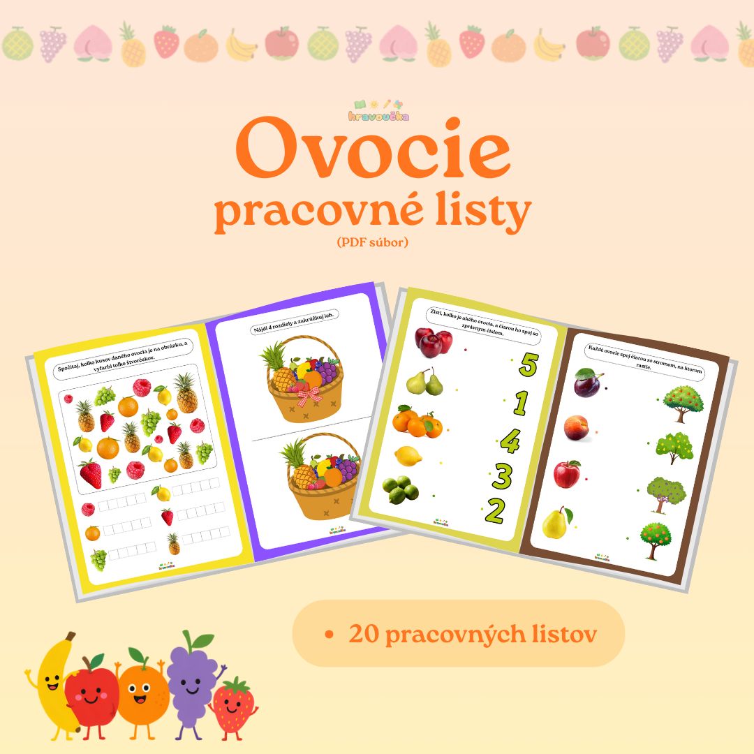 Ovocie - pracovné listy (PDF súbor)