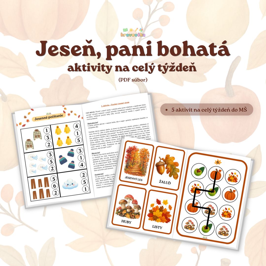 Jeseň, pani bohatá - aktivity na celý týždeň do MŠ (PDF súbor)