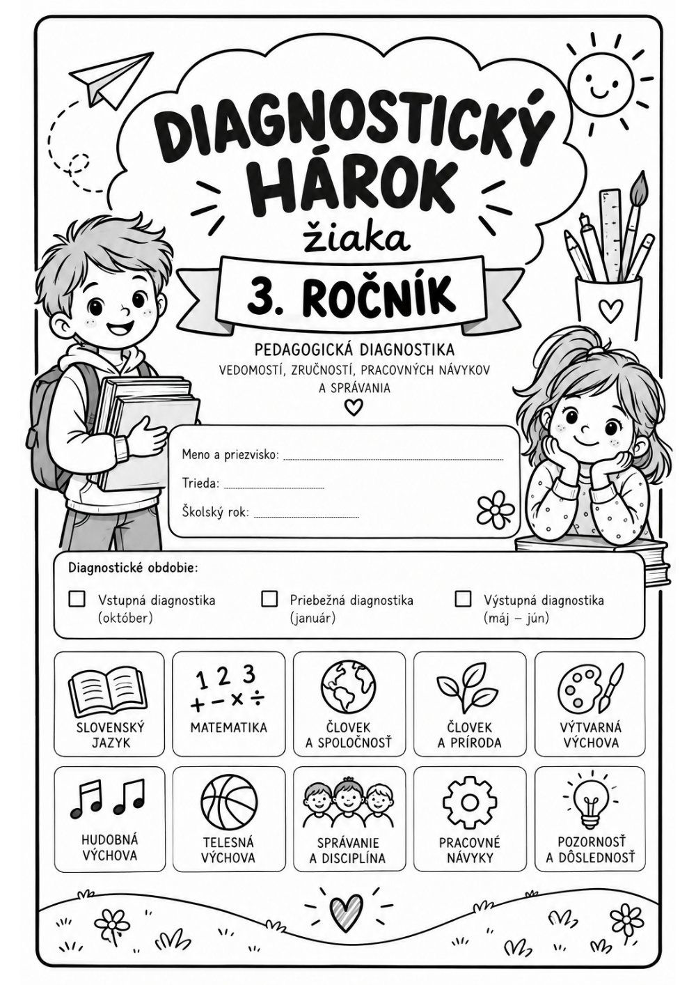 Diagnostický hárok žiaka 3. ročník ZŠ