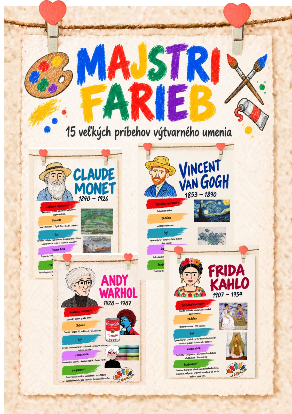 Majstri farieb/ významní maliari