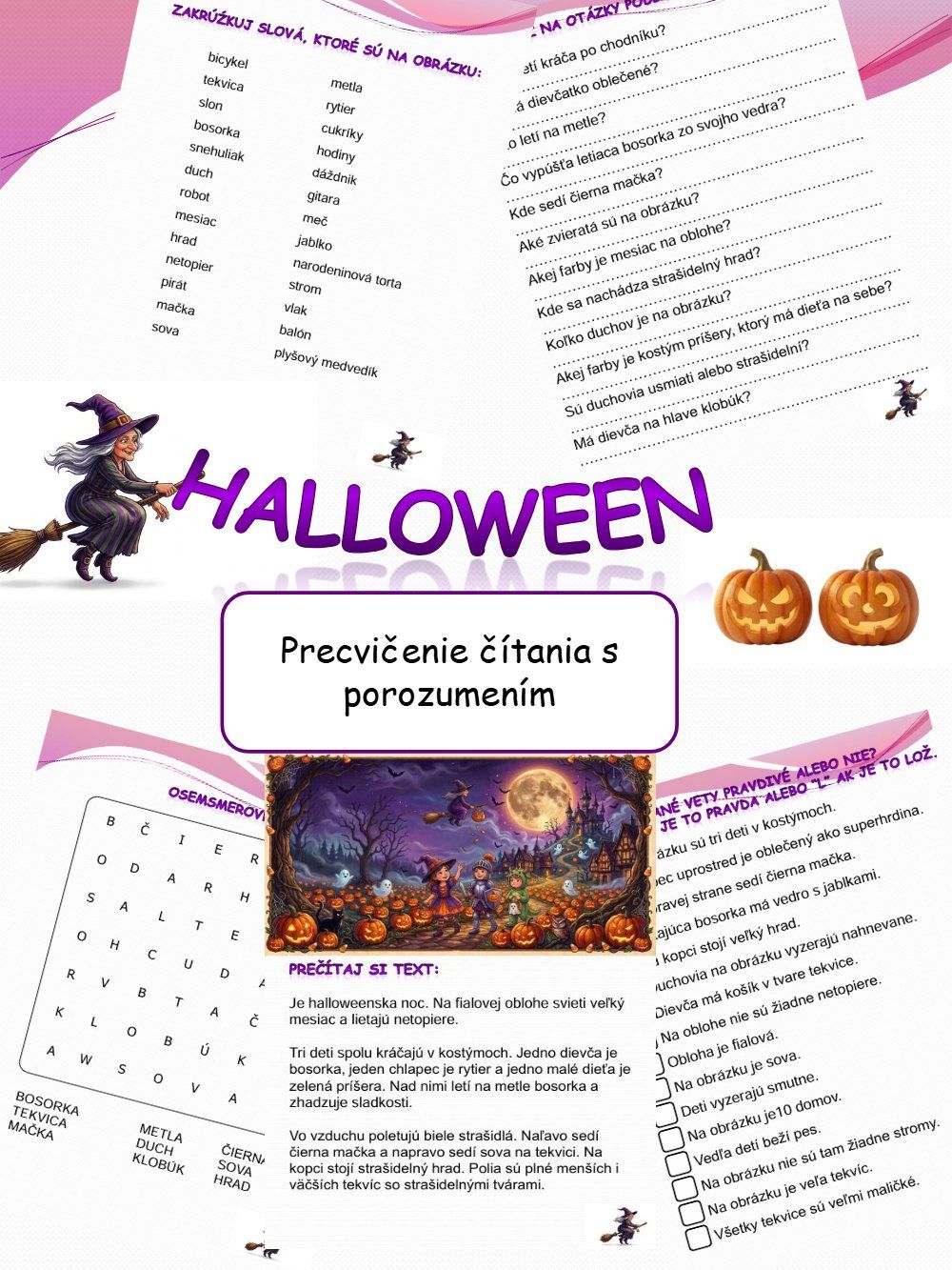 Halloween - Čítanie s porozumením
