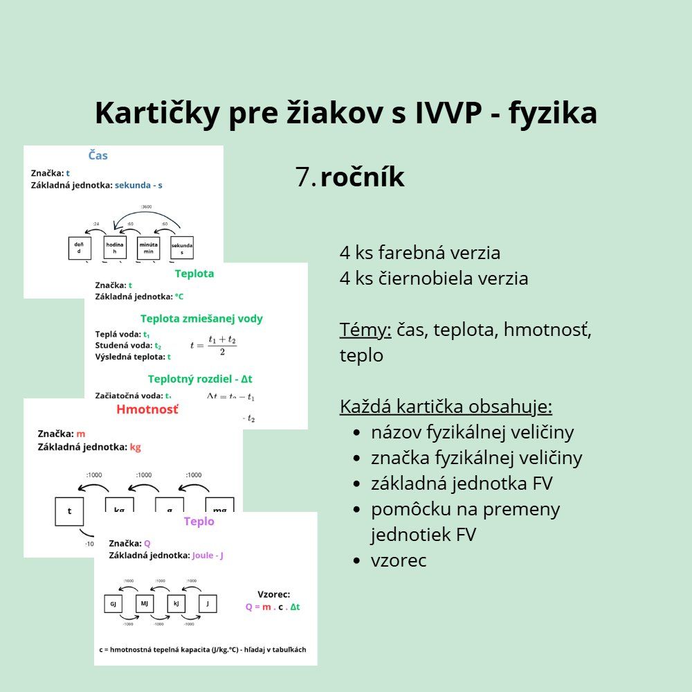 Kompenzačné kartičky IVVP - FYZIKA 7. ročník