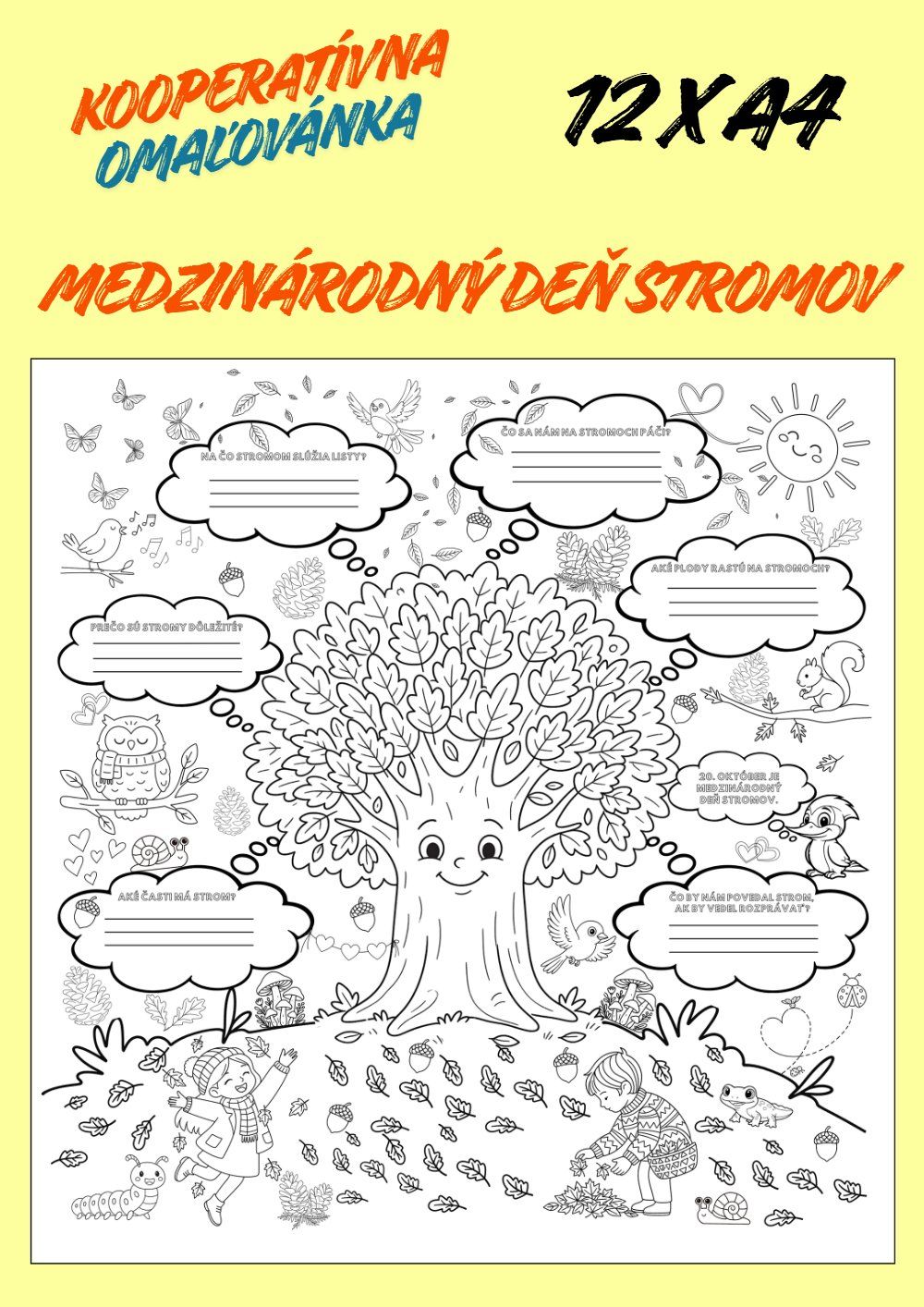 Kooperatívna omaľovánka - Medzinárodný deň stromov