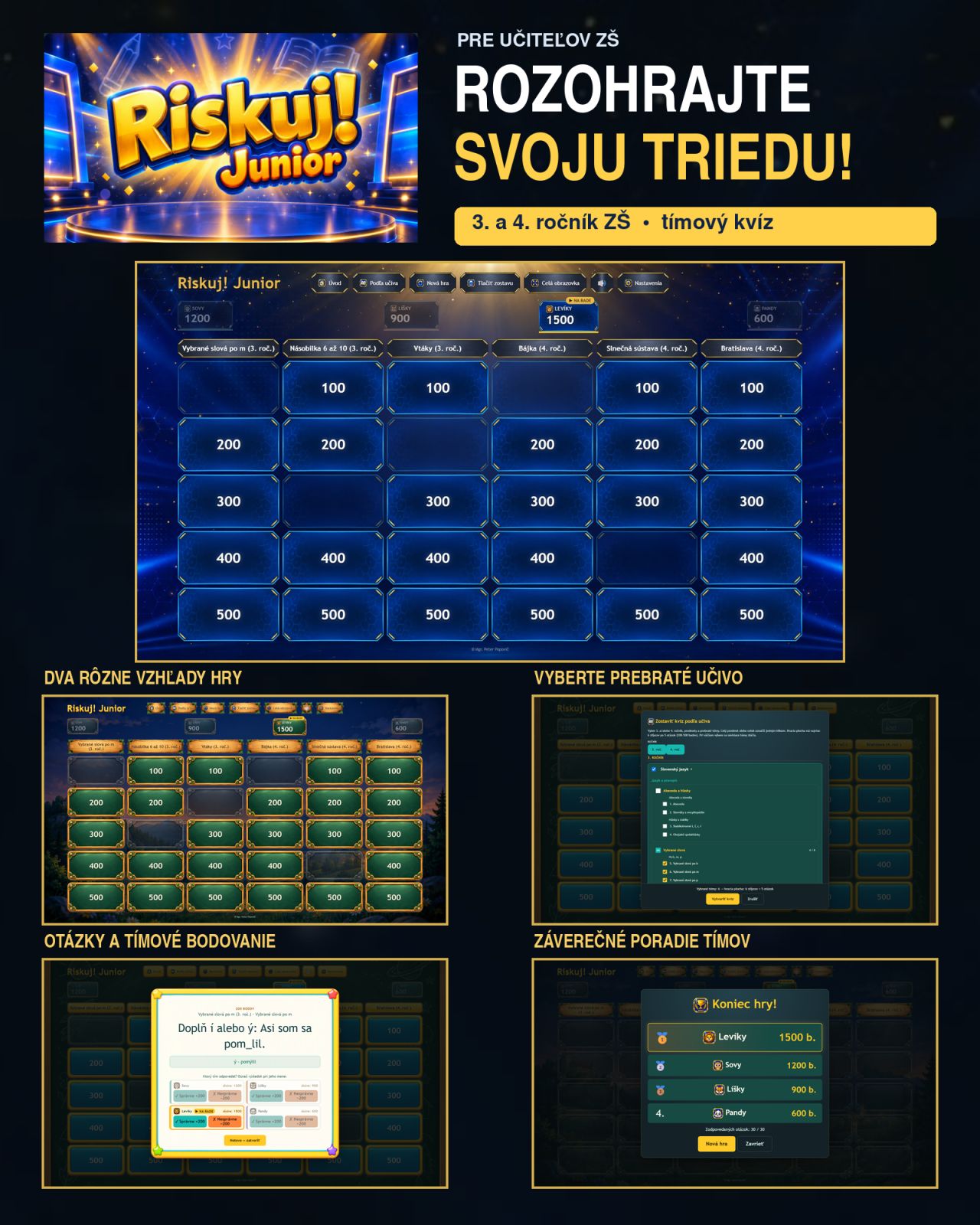 Riskuj! Junior 🎉 Kvízová show RISKUJ! pre 3. a 4. ročník ZŠ