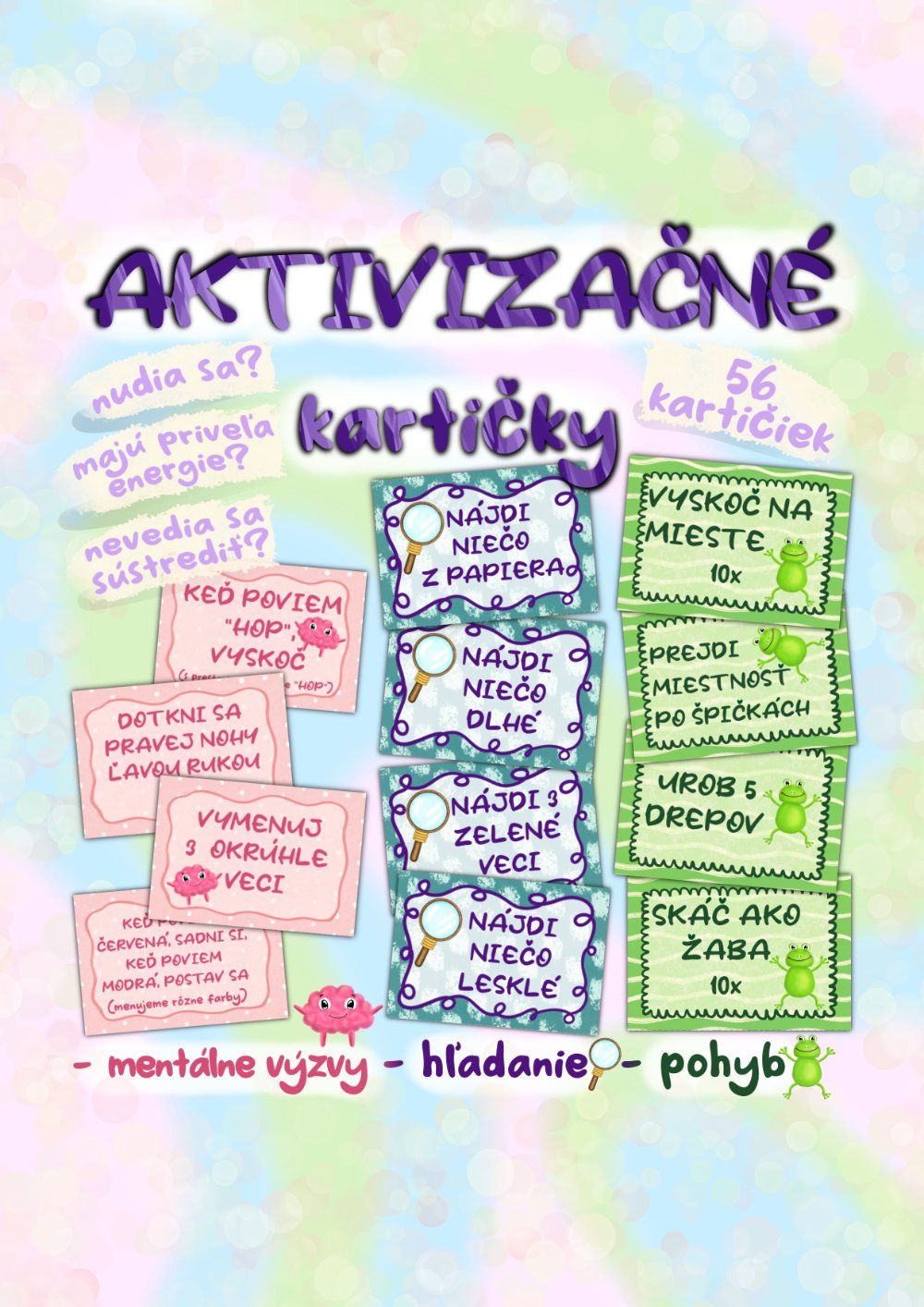 AKTIVIZAČNÉ KARTIČKY - pohyb, hľadanie a sústredenie