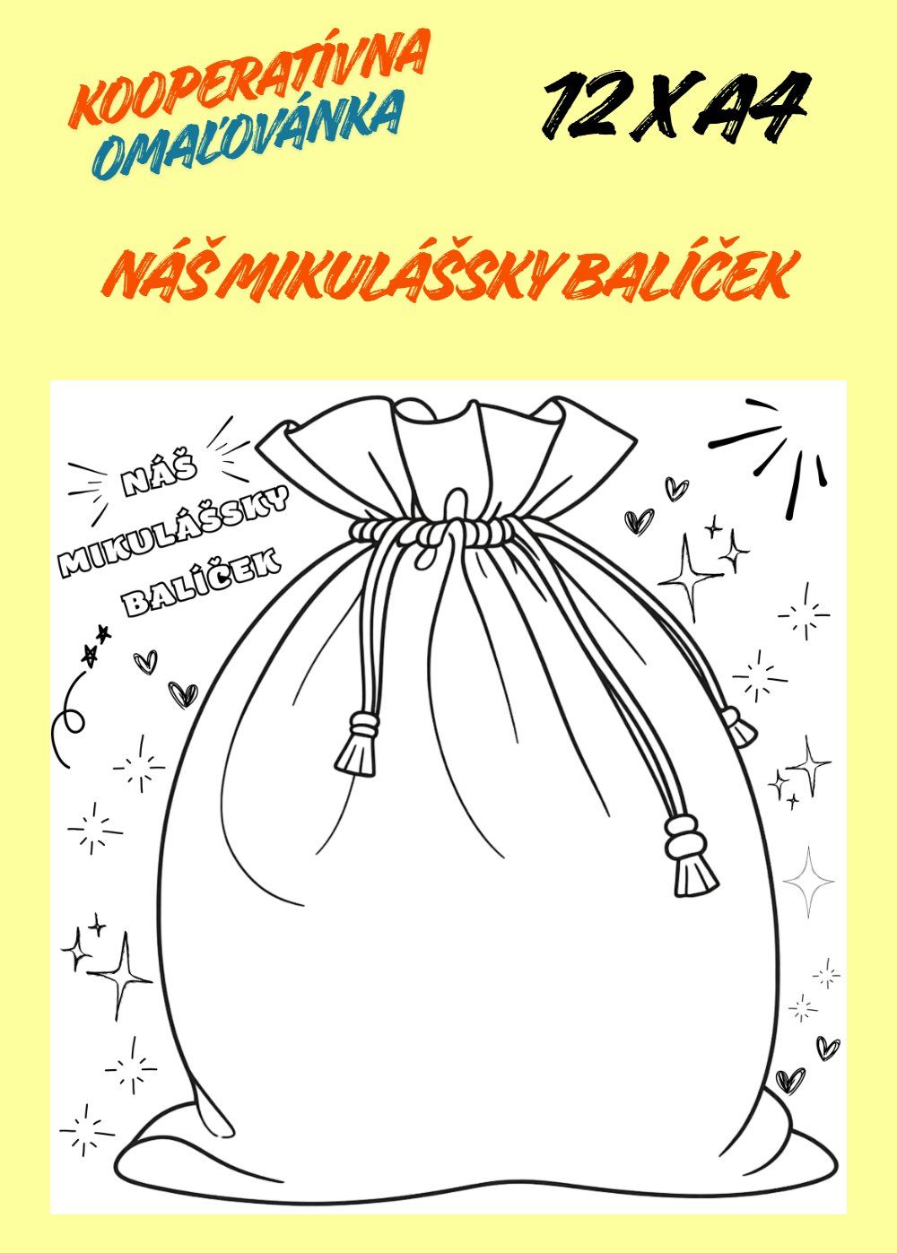 Kooperatívna omaľovánka - Náš mikulášsky balíček