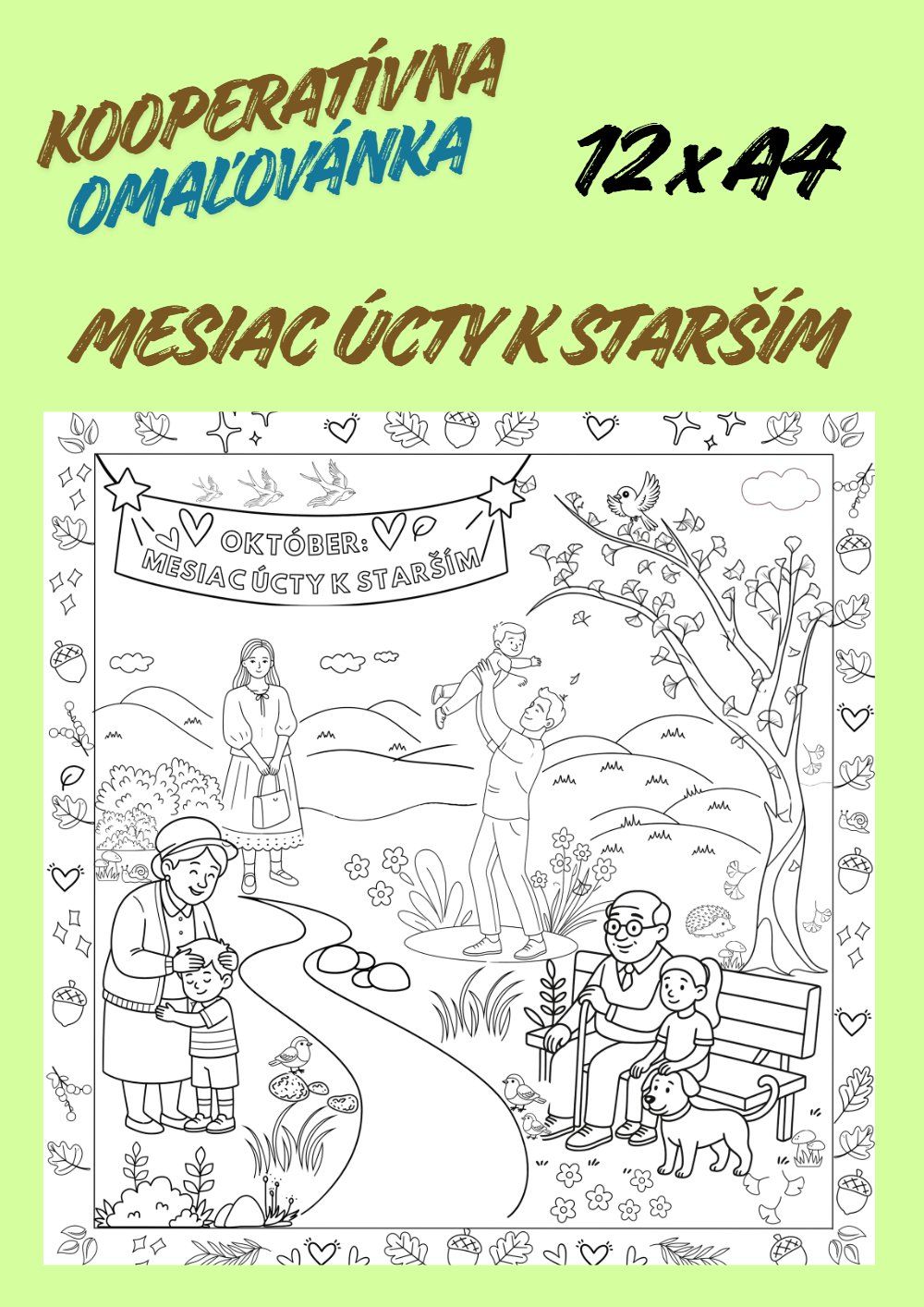 Kooperatívna omaľovánka - Mesiac úcty k starším