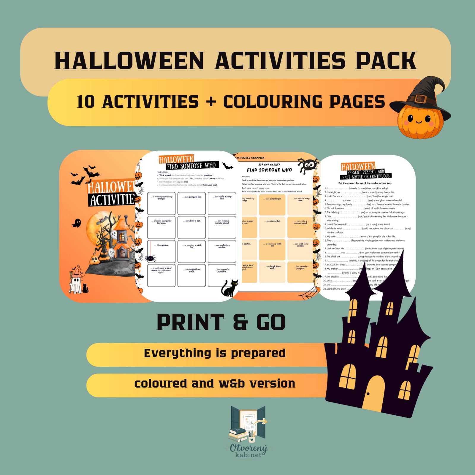 🎃 HALLOWEEN ACTIVITIES PACK: Zábavná angličtina bez prácnej prípravy! 👻