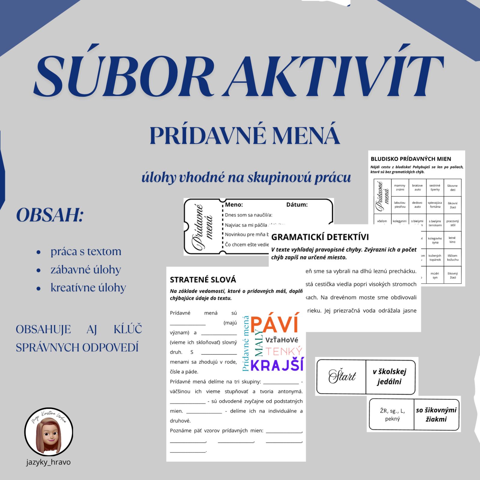 Prídavné mená - súbor aktivít